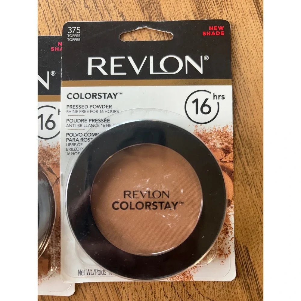 Lot of 2 Revlon ColorStay Pressed Powder 375 Toffee Shine Free 16 Hour 0.3oz NEW
